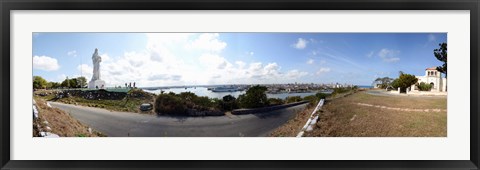 Framed Road view with the Statue of Jesus Christ, Havana, Cuba Print