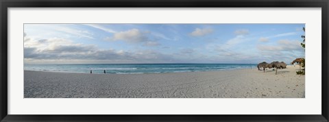 Framed Sunshades on the beach, Varadero Beach, Varadero, Matanzas, Cuba Print