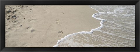 Framed Surf&#39;s edge on the beach, Varadero Beach, Varadero, Matanzas, Cuba Print