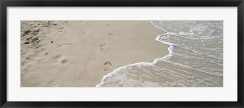 Framed Surf&#39;s edge on the beach, Varadero Beach, Varadero, Matanzas, Cuba Print