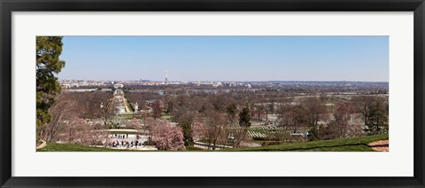 Framed John F. Kennedy gravestones at a gravesite, Arlington National Cemetery, Arlington, Virginia, USA Print