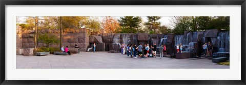 Framed Tourists at Franklin Delano Roosevelt Memorial, Washington DC, USA Print