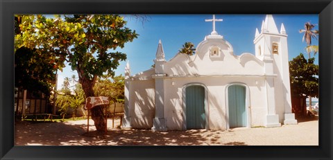 Framed Facade of a small church, Salvador, Bahia, Brazil Print