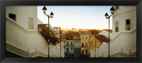 Framed Steps leading up to Igreja do Santissimo Sacramento Do Passo, Pelourinho, Salvador, Bahia, Brazil Print