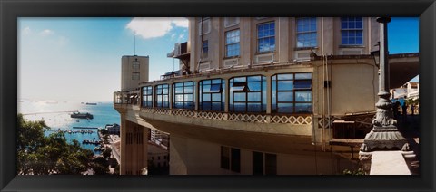 Framed Lacerda Elevator on the coast, Pelourinho, Salvador, Bahia, Brazil Print