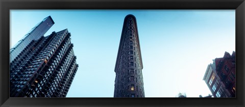 Framed Low angle view of the skyscrapers, Flatiron Building, 23rd Street, Manhattan, New York City, New York State, USA Print