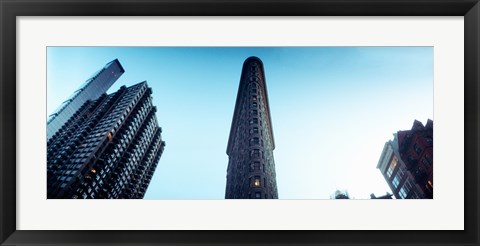 Framed Low angle view of the skyscrapers, Flatiron Building, 23rd Street, Manhattan, New York City, New York State, USA Print