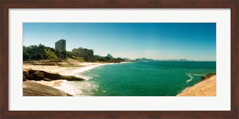 Framed Copacabana Beach with buildings in the background, Rio de Janeiro, Brazil Print