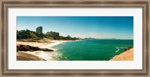 Framed Copacabana Beach with buildings in the background, Rio de Janeiro, Brazil Print