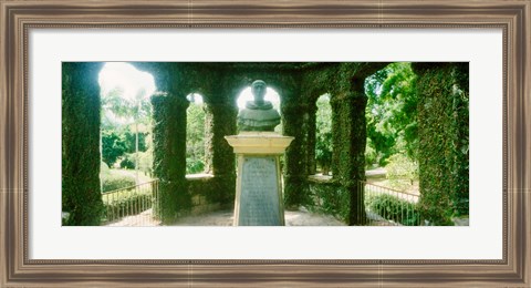 Framed Memorial statue in the house of cedar, Jardim Botanico, Zona Sul, Rio de Janeiro, Brazil Print