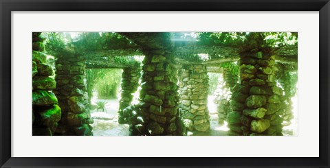 Framed Stone canopy in the botanical garden, Jardim Botanico, Zona Sul, Rio de Janeiro, Brazil Print