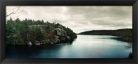 Framed Lake Minnewaska in Minnewaska State Park, Catskill Mountains, New York State, USA Print