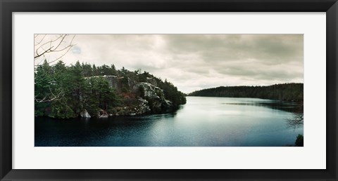 Framed Lake Minnewaska in Minnewaska State Park, Catskill Mountains, New York State, USA Print