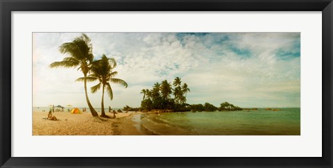 Framed Two Big Palm Trees in Morro De Sao Paulo, Brazil Print