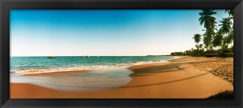 Framed Palm trees on the beach, Morro De Sao Paulo, Tinhare, Cairu, Bahia, Brazil Print