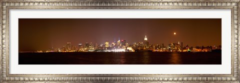 Framed Midtown Manhattan Skyline at Night,  New York City Print