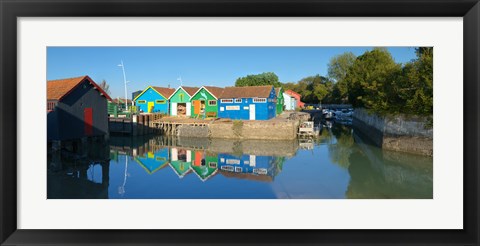 Framed Old Oyster farmers shacks, Le Chateau, Oleron, Charente-Maritime, Poitou-Charentes, France Print