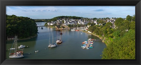 Framed Boats in the sea, Le Bono, Gulf Of Morbihan, Morbihan, Brittany, France Print