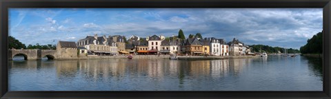 Framed Medieval town at the waterfront, St. Goustan, Auray, Gulf Of Morbihan, Morbihan, Brittany, France Print