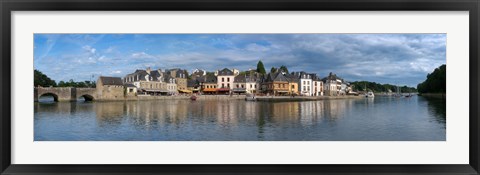 Framed Medieval town at the waterfront, St. Goustan, Auray, Gulf Of Morbihan, Morbihan, Brittany, France Print