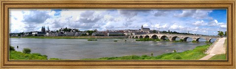 Framed Jacques Gabriel Bridge over the Loire River, Blois, Gulf Of Morbihan, Morbihan, Brittany, France Print