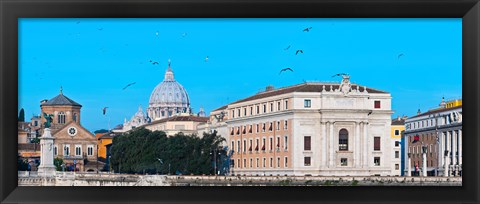 Framed St. Peter&#39;s Basilica in Vatican City, Ponte Sant Angelo, Rome, Lazio, Italy Print