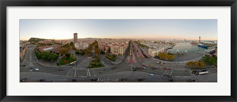 Framed Street Scene in Barcelona, Spain Print