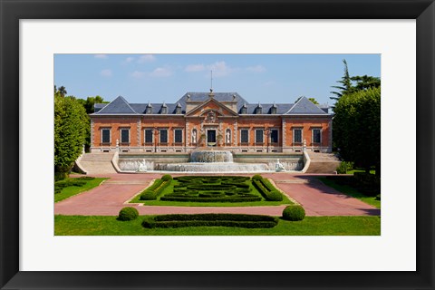 Framed Facade of a palace, Palauet Albeniz, Montjuic, Barcelona, Catalonia, Spain Print