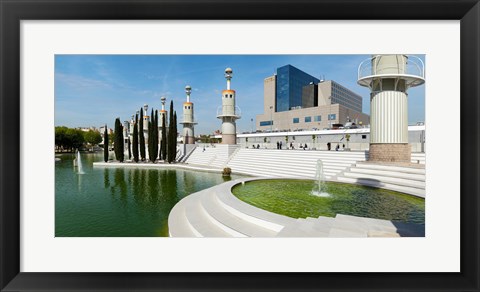 Framed Spain Industrial Park, Barcelona, Catalonia, Spain Print