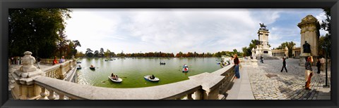 Framed Boats in a lake, Buen Retiro Park, Madrid, Spain Print