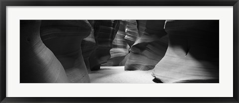 Framed Rock formations in Black and White, Antelope Canyon, Arizona Print