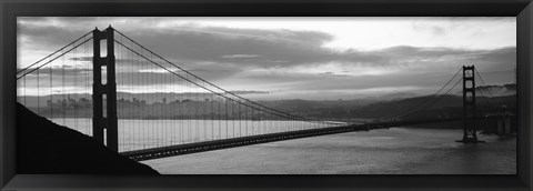 Framed Silhouette of Golden Gate Bridge, San Francisco, California Print