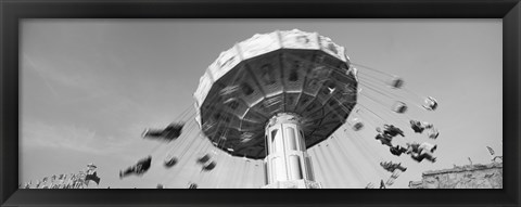 Framed Low angle view of people spinning on a carousel, Stuttgart, Baden-Wurttemberg, Germany Print