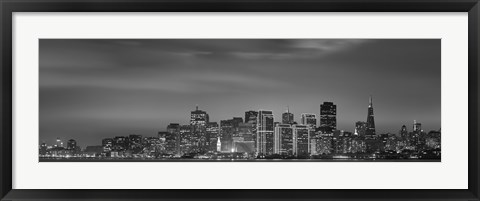 Framed Skyline viewed from Treasure Island, San Francisco, California, USA Print