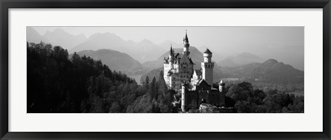 Framed Castle on a hill, Neuschwanstein Castle, Bavaria, Germany Print