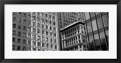 Framed Low angle view of office buildings, San Francisco, California Print