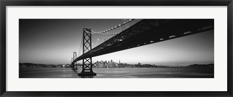 Framed San Francisco Bay Bridge (black &amp; white) Print