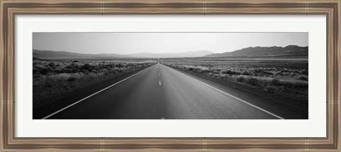 Framed Desert Road, Nevada (black and white) Print