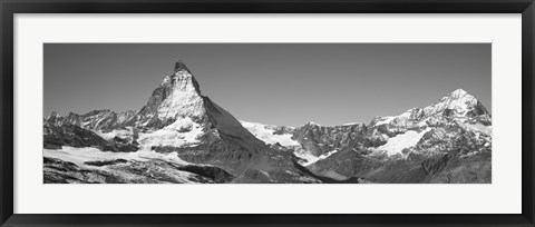 Framed Matterhorn Switzerland in Black and White Print