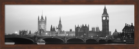 Framed Houses of Parliament, Westminster Bridge and Big Ben, London, England Print