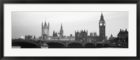 Framed Houses of Parliament, Westminster Bridge and Big Ben, London, England Print