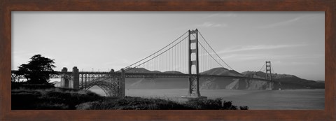 Framed Golden Gate Bridge in Black and White Print