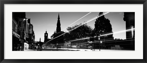 Framed Traffic on the street, Princes Street, Edinburgh, Scotland Print