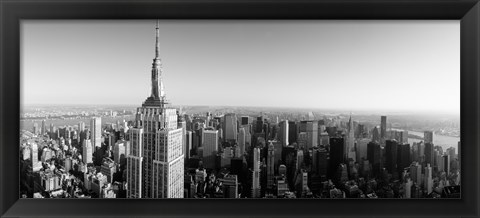 Framed Empire State Building, Manhattan, New York City (black &amp; white) Print