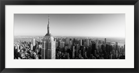 Framed Empire State Building, Manhattan, New York City (black &amp; white) Print