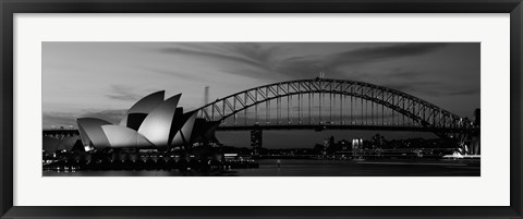 Framed Australia, Sydney (black and white) Print