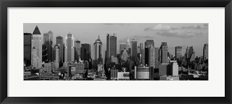 Framed Manhattan Skyline in Black and White Print