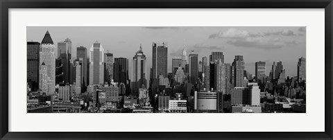 Framed Manhattan Skyline in Black and White Print