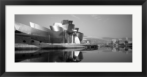 Framed Reflection of a museum on water, Guggenheim Museum, Bilbao, Spain Print