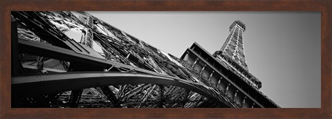 Framed Las Vegas Replica Eiffel Tower, Las Vegas, Nevada (black &amp; white) Print